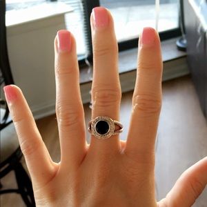 David Yurman onyx stone with pave 6.5